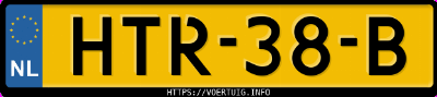 Kenteken afbeelding van HTR38B, blauwe Kg Mobility Torres Evx
